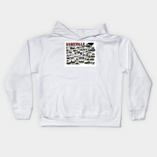 Asheville Map Art Kids Hoodie